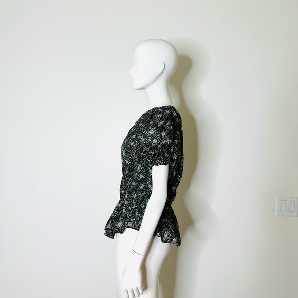 SEA of NY Ruched Floral Print Blouse High Low SZ 8 - Picture 8 of 12